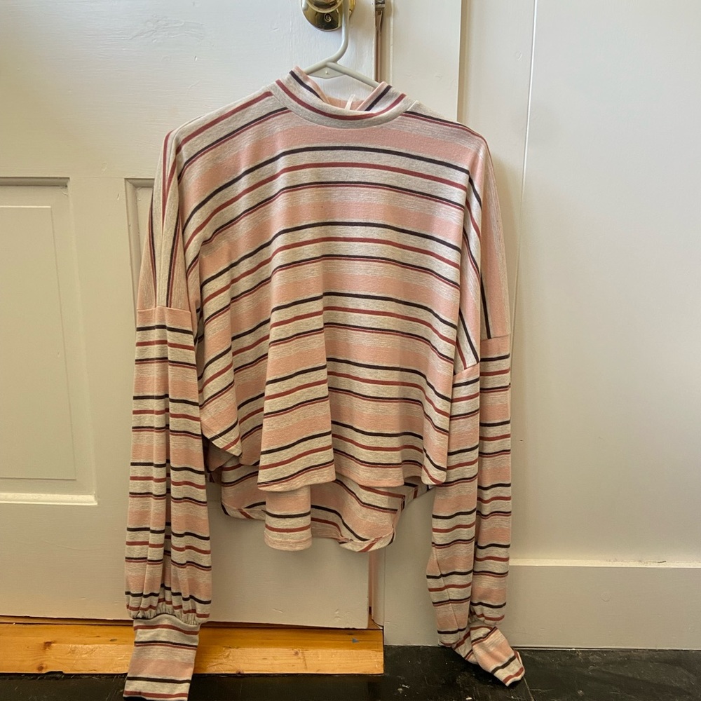 Free people light pink striped sweater